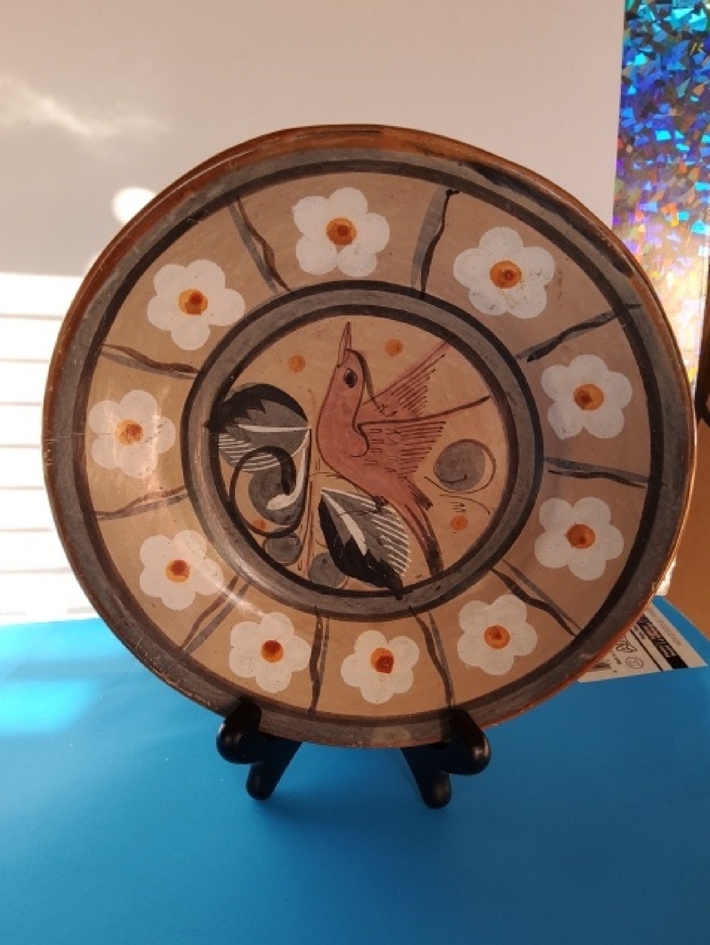 Vintage Tonala Mexican Folkart Pottery Platr.